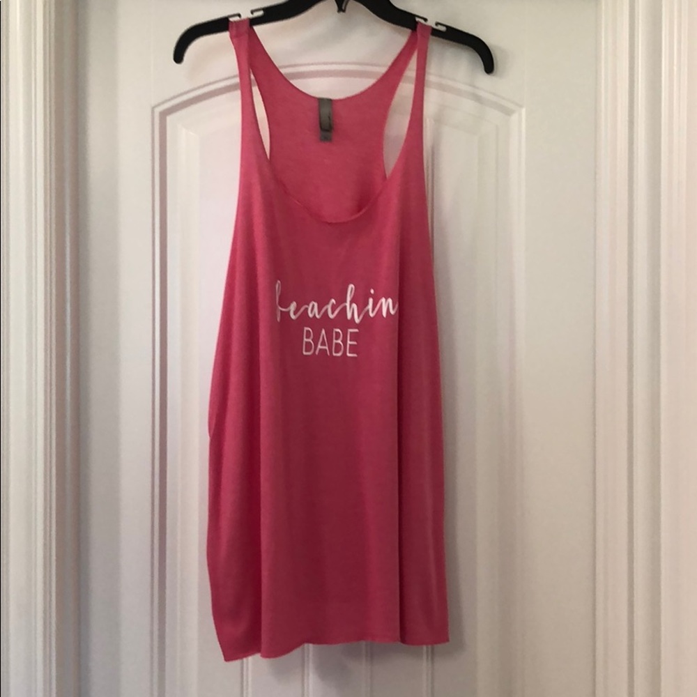 Bright Pink Tank Top “Beachin Babe”